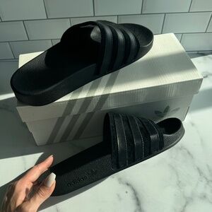 Adidas - Adilette Comfort Slides - CUSTOM - Black - Size 8
